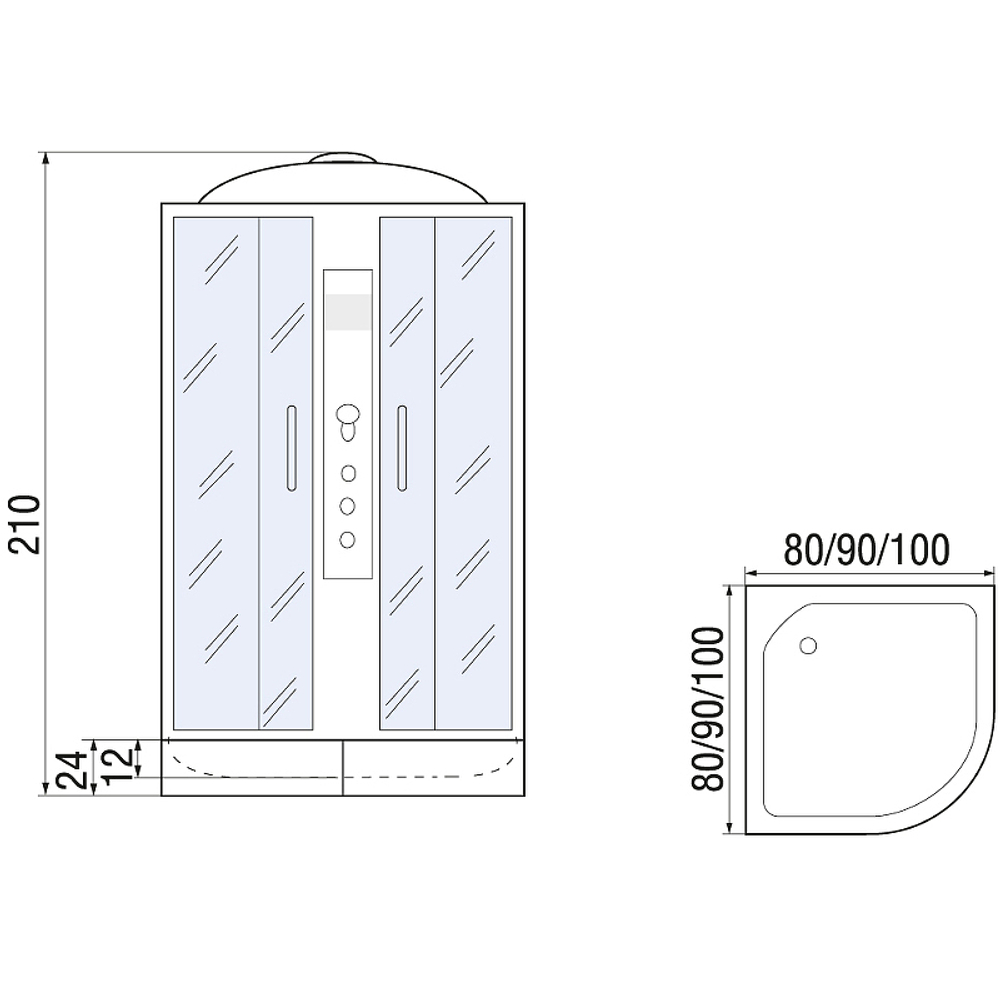 Душевая кабина River Desna 80x80 MT 10000002387 с поддоном