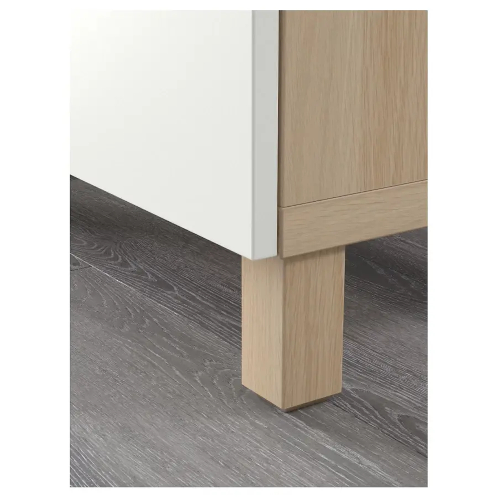 Тумба под ТВ с ящиками - IKEA BESTÅ/BESTA/БЕСТО ИКЕА, 42х48х120 см, белый/под беленый дуб