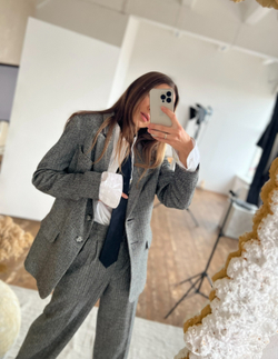 Жакет однобортный ёлочка СОЛЬПЕРЕЦ