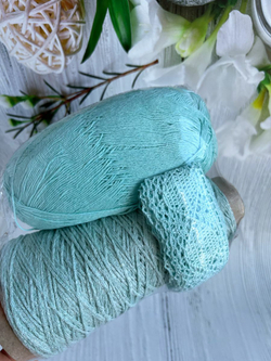 Набор Пряжи для вязания Микс с Кружевом хлопок люрекс