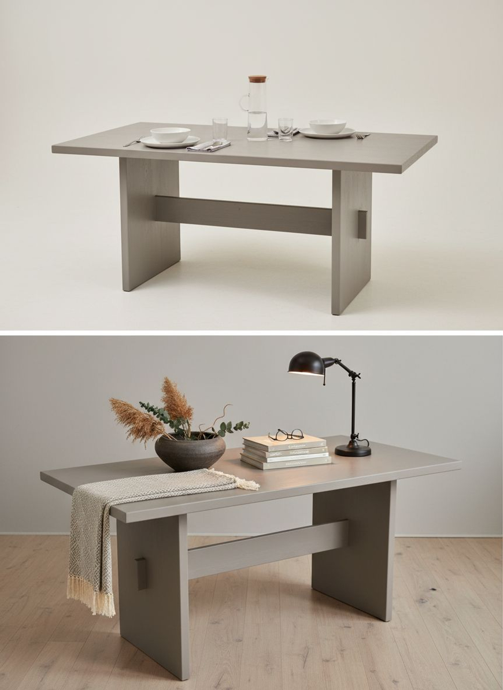 Стол кухонный, 160х90х75, Гамбург, обеденный, деревянный, серый, Dipriz