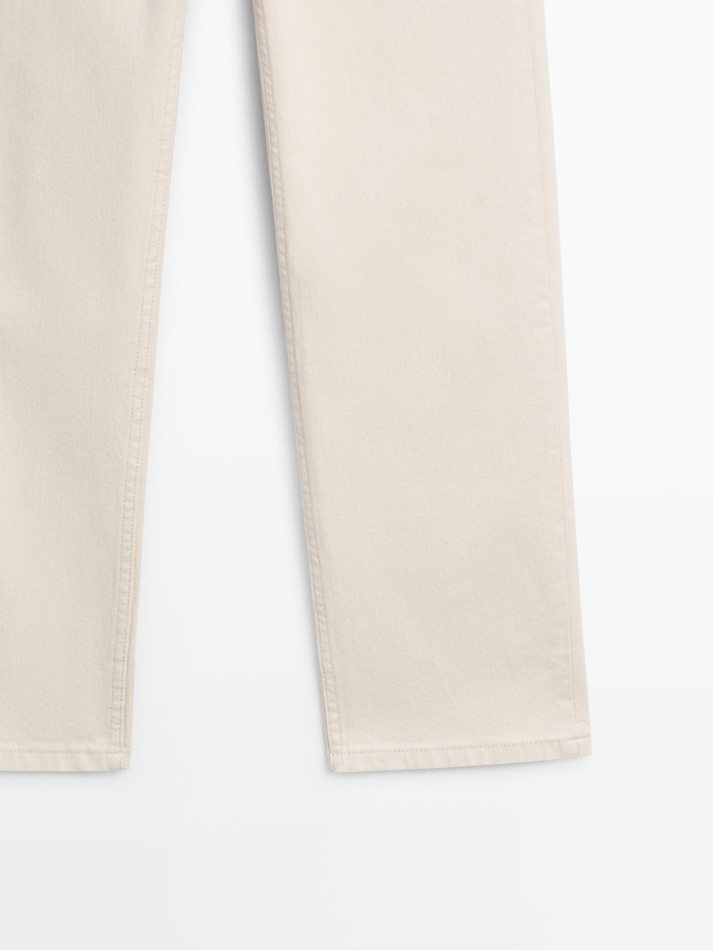 Massimo Dutti Джинсы прямого кроя со средней посадкой, кремовый