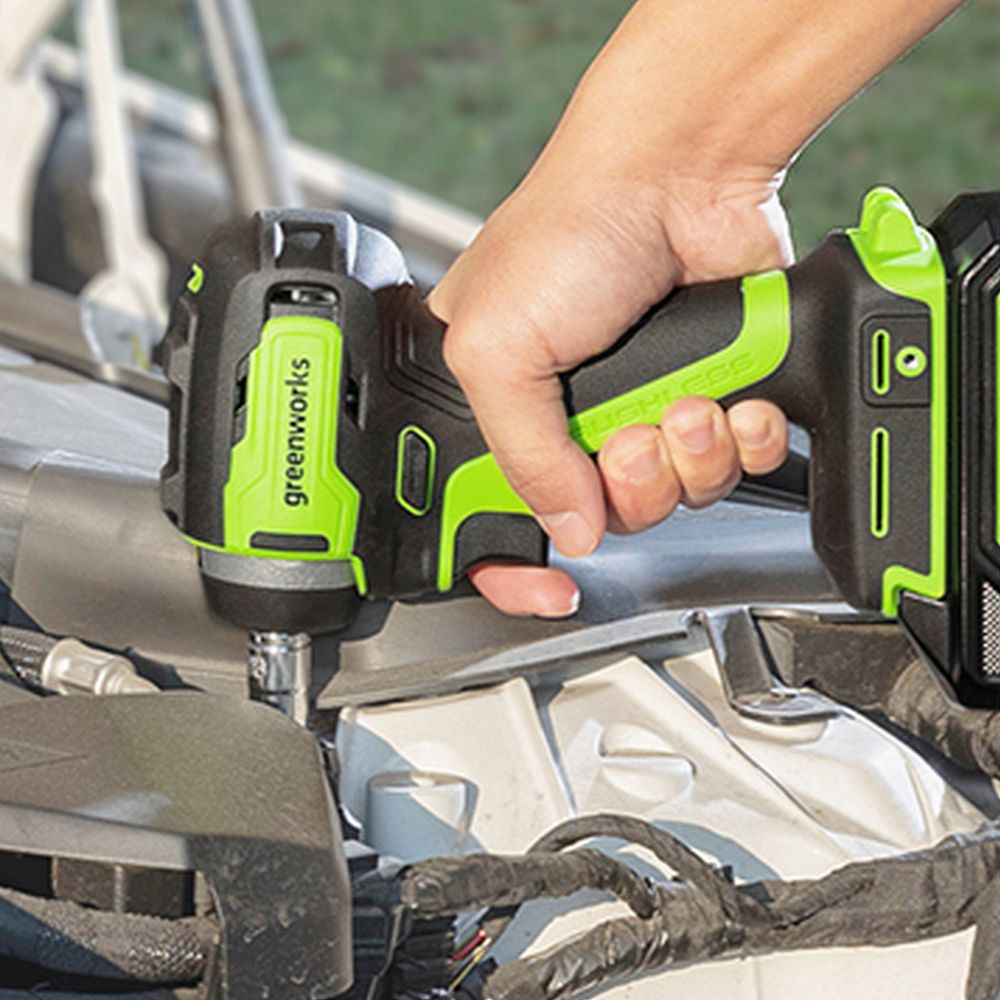 Гайковерт ударный акк. Greenworks G24IW200, 24V,б/щет, 3/8'', 200Нм, 1х2Ач,ЗУ,кор (3803607CUA)