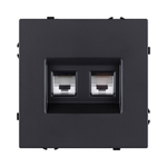 Розетка двойная Ethernet RJ45 Cat.6, черный матовый Kollinger Eclipse EC-018BK