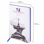 Блокнот А5 (143x210 мм) BRAUBERG VISTA "Paris" под кожу твердый 80 л. (2 штуки в упаковке)