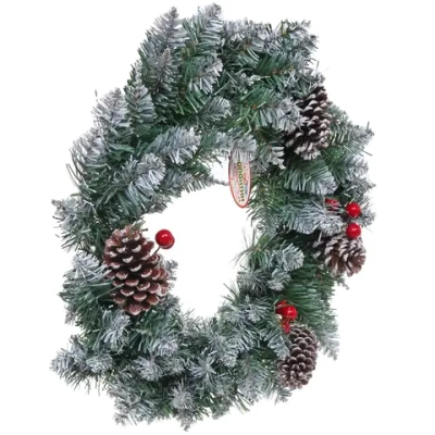 Венок хвойный новогодний «Рождество» 50 см, ПВХ (SQ747-50)