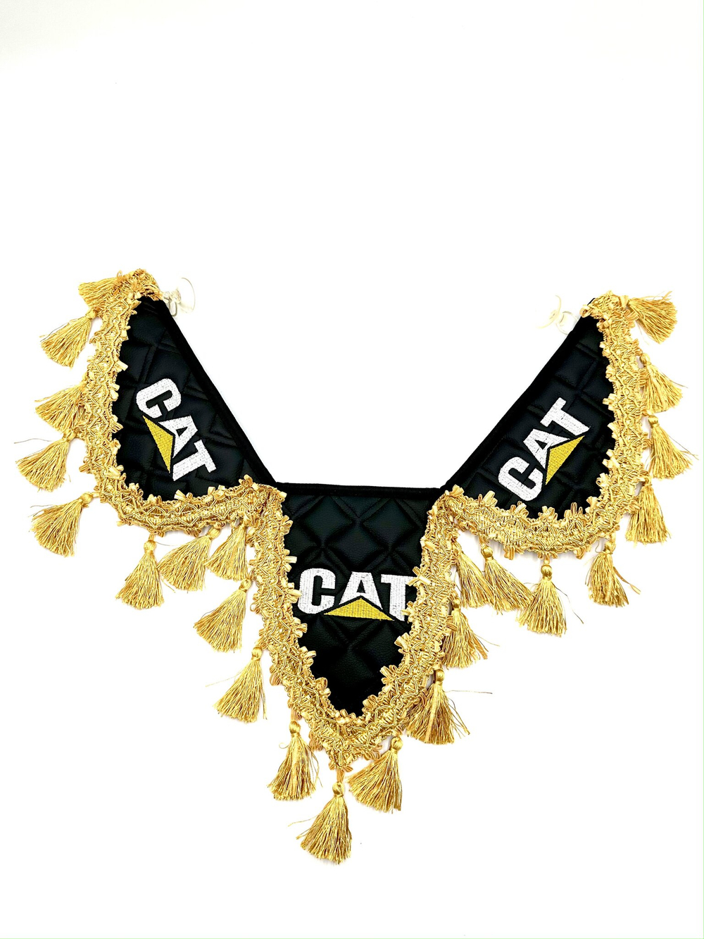 Вымпел тройной CAT (экокожа, черный с золотыми кисточками)