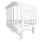 Кровать детская Indigo Italiano Baby продольный маятник на колесах белый-кашемир