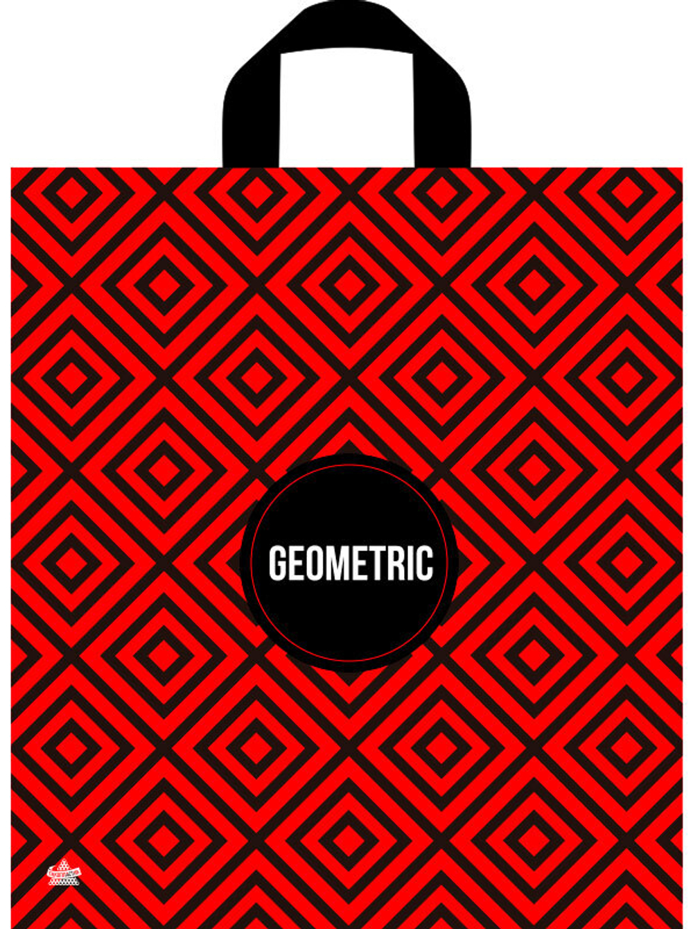 Пакет 42*38см (37мк) с петлевой ручкой "Геометрик" ПНД