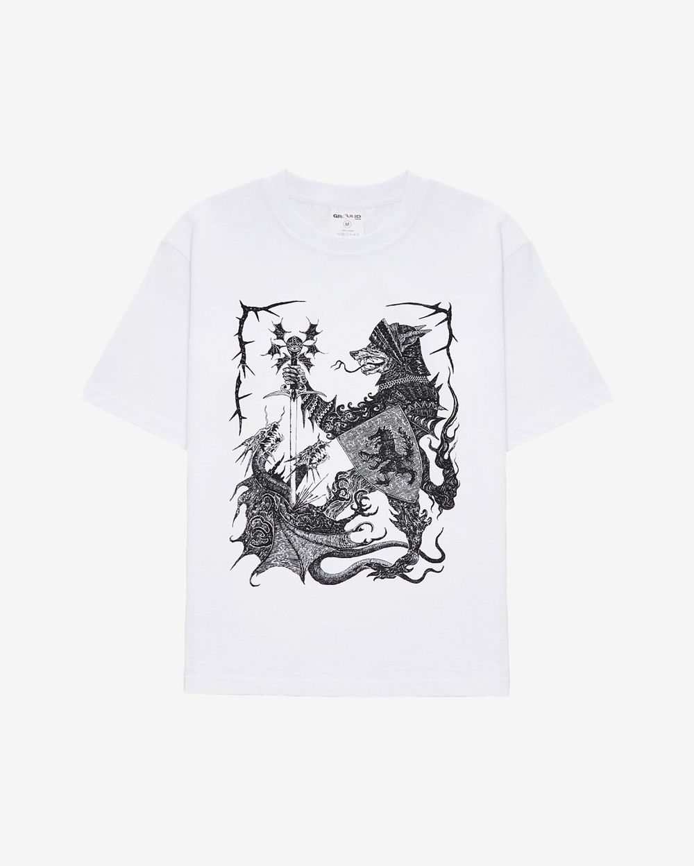 Футболка Волчок Warrior Wolf белая