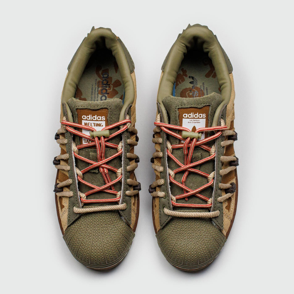 Кроссовки Adidas Superstar x Melting Sadness Green Brown