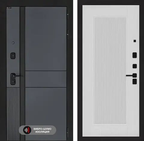 Входная металлическая дверь Лабиринт Evolab (Эволаб) Velluto Oscuro 30 Белый софт рельеф