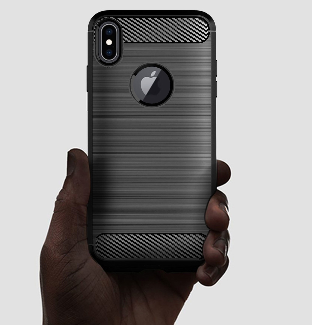Чехол для iPhone X цвет Black (черный), серия Carbon от Caseport