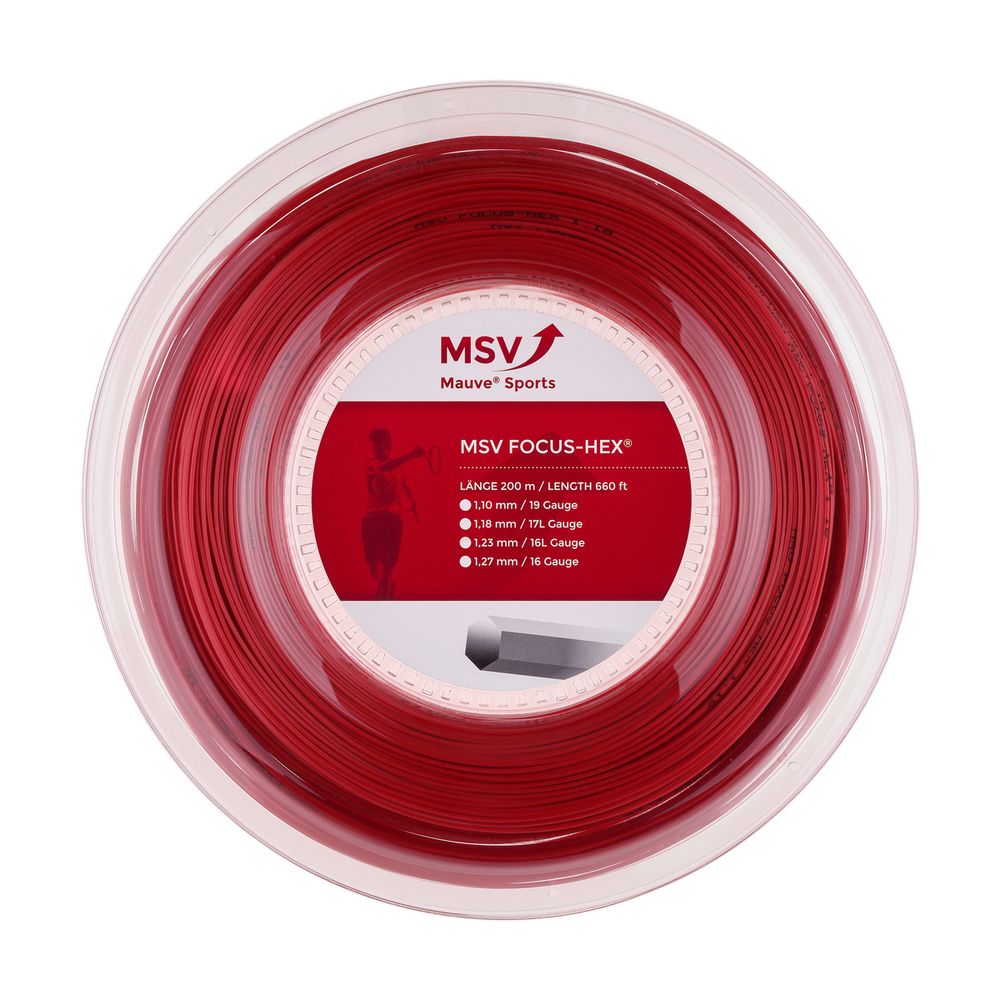 Теннисная струна MSV Focus HEX, 1.27, 200м (красный)