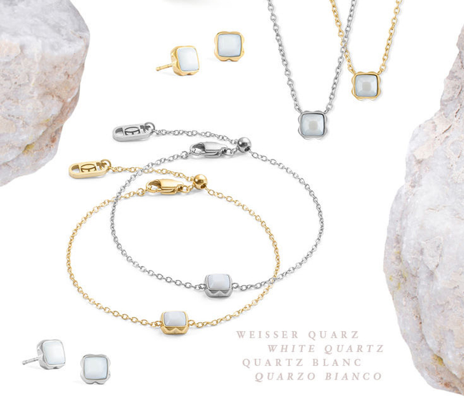 Серьги Coeur de Lion White quartz (April) 1300/21-1400