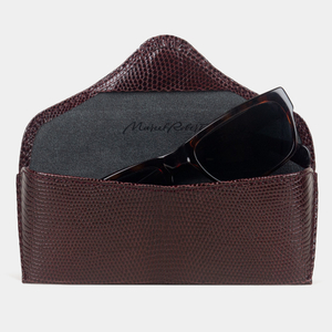 Футляр для очков Vision из кожи ящерицы, бордового цвета