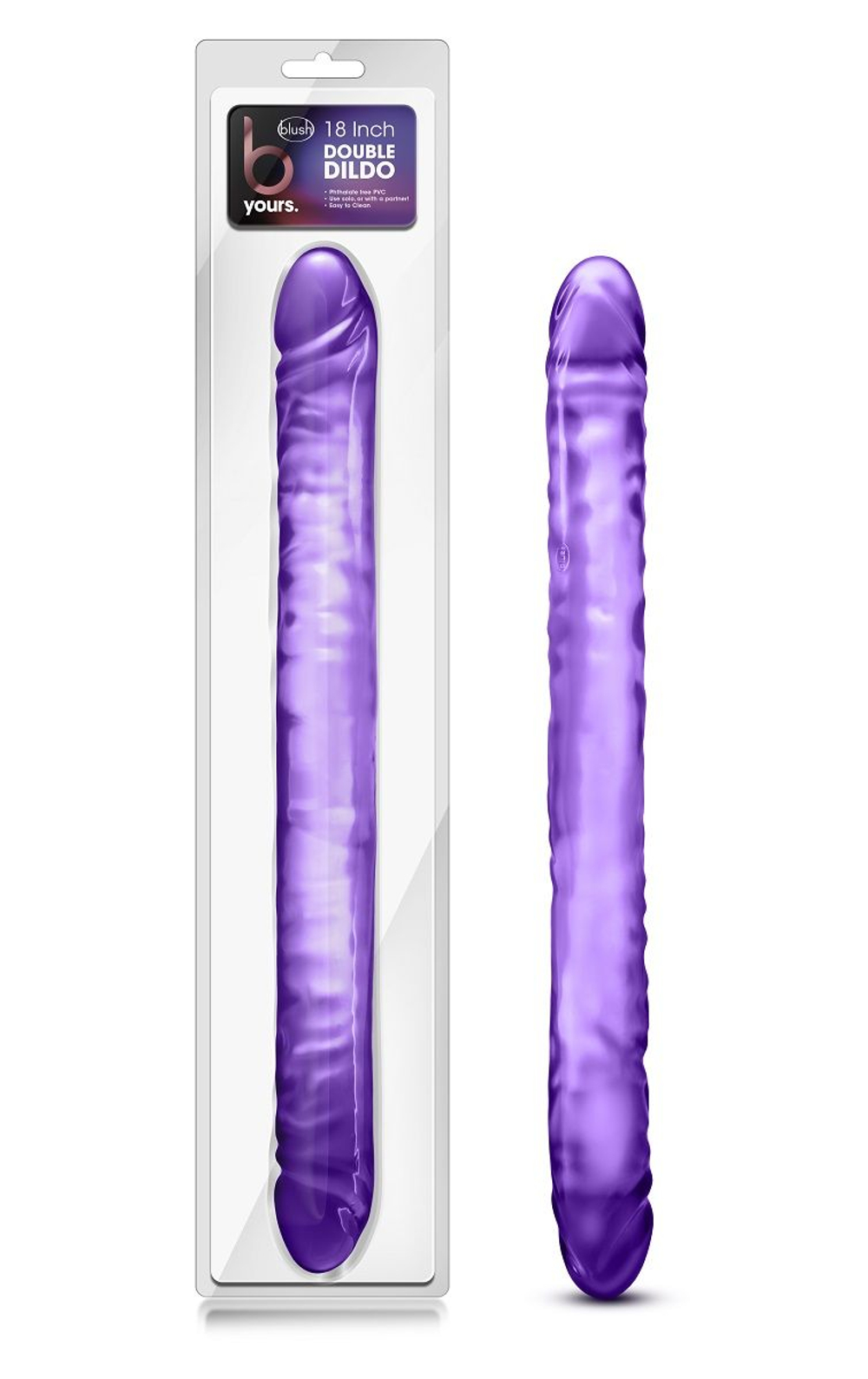 Фиолетовый двусторонний фаллоимитатор 18 inch Double Dildo - 45 см. (Цвет: фиолетовый)