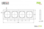 Рамка Четырехместная Шампань SLIM (Универсальный Монтаж) LIREGUS EPSILON