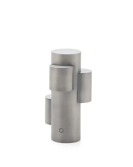 Переносная настольная лампа Adrina из светло-серого металла