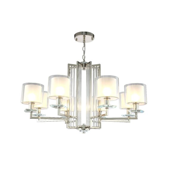 Подвесная люстра Crystal Lux Nicolas SP-PL8 Nickel/White