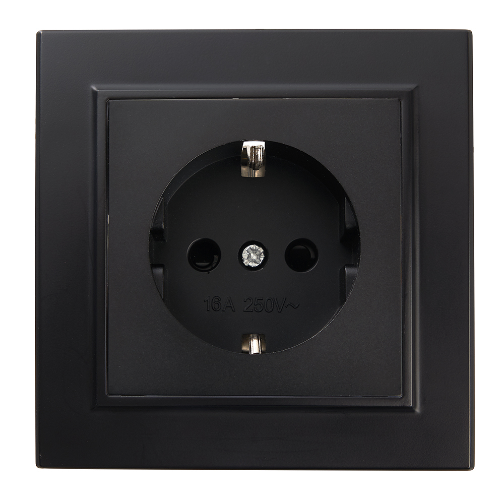 Розетка 1-местная c/з STEKKER, PST16-9010-03, 250В, 16А, с защитной шторкой, серия Эрна, черный 39479