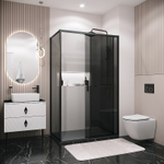 Душевой уголок Grossman Style 110х70 120.K33.05.1170.21.10 профиль Черный матовый стекло тонированное