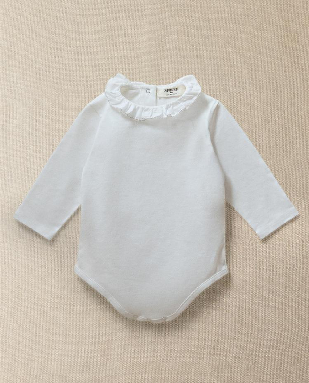 ZARA HOME ДЕТСКИЙ БОДИ, ЖЕЛТОВАТО-БЕЛЫЙ