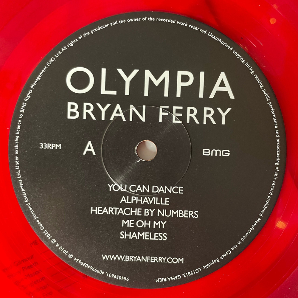 Виниловая пластинка LP Bryan Ferry Olympia (EU 2025) (Красный Винил)