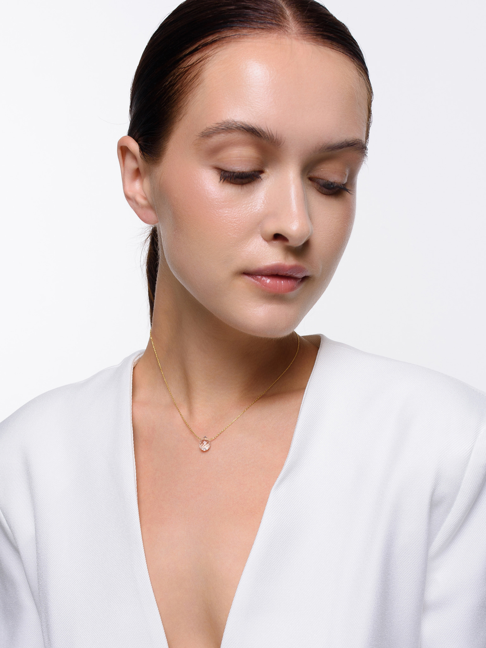 Колье "Crystal dew White" Gold