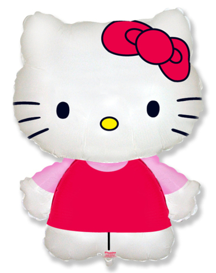 Ф Фигура Котенок Китти с бантиком (розовый) 26"/66 см
