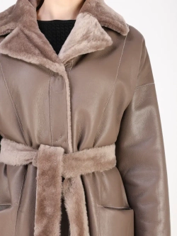 Дубленка зимняя шуба натуральная двухсторонняя оверсайз