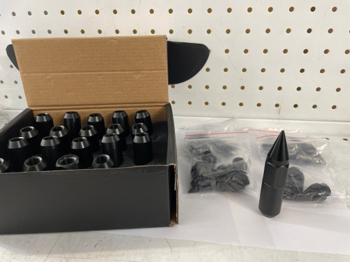 Гайка пуля 12*1,5*60+27, алюминий, комп. 20 шт, кл. 19 мм, черный