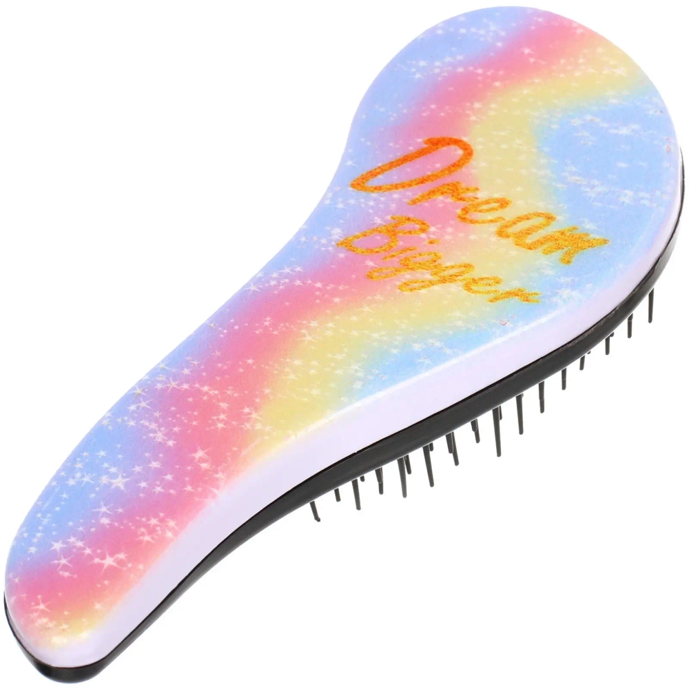 Расческа массажная компактная «ТВОИ МЕЧТЫ», микс 4 дизайна, 18*7,5см (PVC коробка)