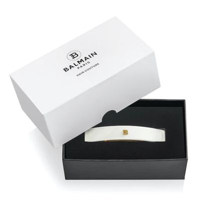 Balmain Hair Couture Заколка-автомат белая глянец размер М Barrette pour cheveux Medium White