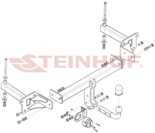 Фаркоп на Subaru Tribeca 2006-2014 без подрезки бампера (паспорт и сертификат в комплекте)(без электрики) Steinhof.S-422