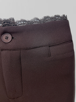 Брюки Fire Studio 16573 клеш однотонные с кружевной вставкой сверху