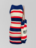 Платье трикотажное в полоску без рукавов с сумкой в комплекте