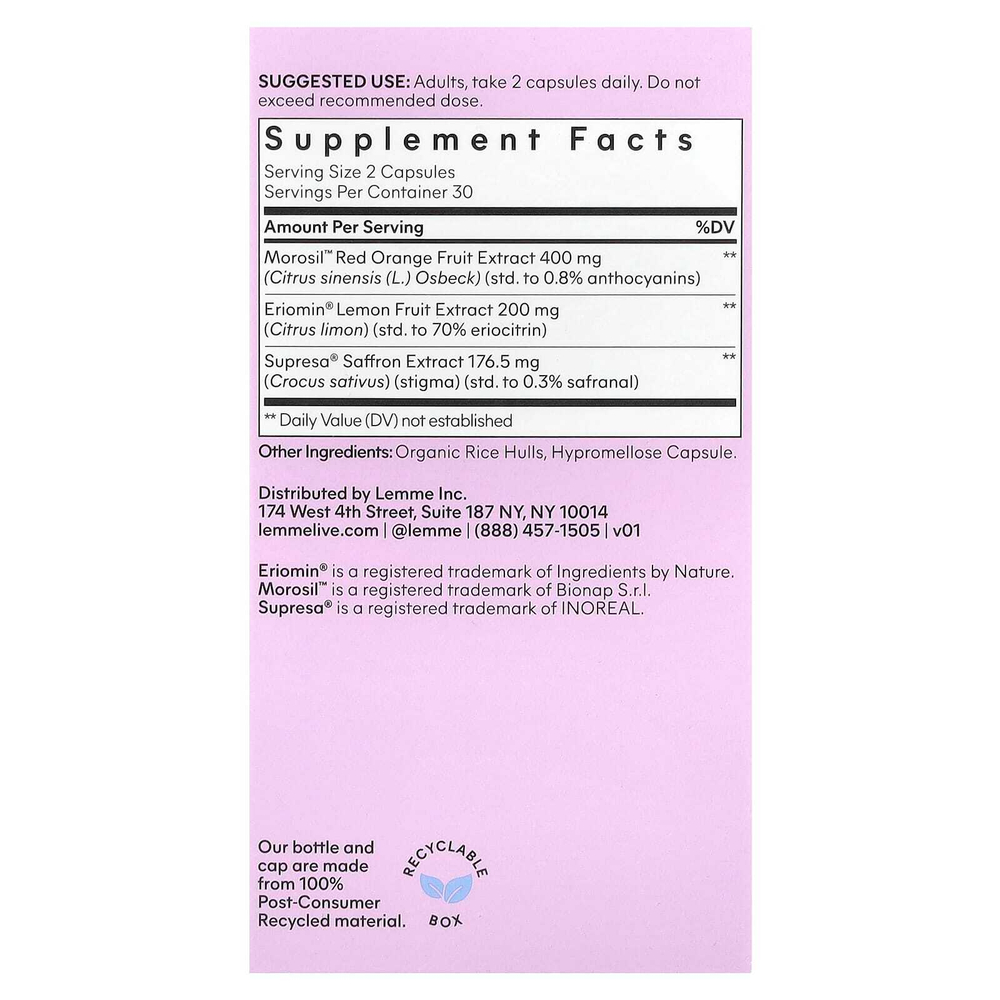 Lemme, GLP-1 Daily ™, для снижения веса, для снижения аппетита и снижения веса, 60 капсул