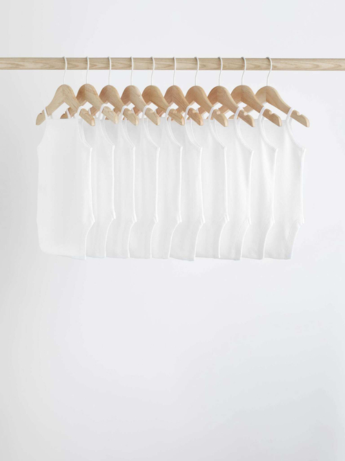 Боди без рукавов для малышей Next N33-587, 10 шт., Белый