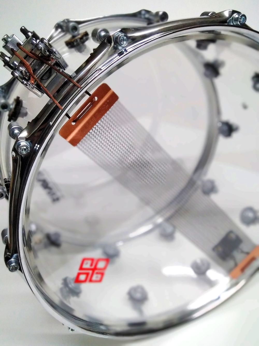 MBAp-m-1408-10 Малый барабан 14x8", акрил с металлическим ободом, прозрачный, Мастерская Бехтеревых