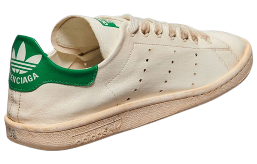 Adidas originals x Balenciaga Balenciaga leather lace-up low-cut fashion sneakers women's white and green old version