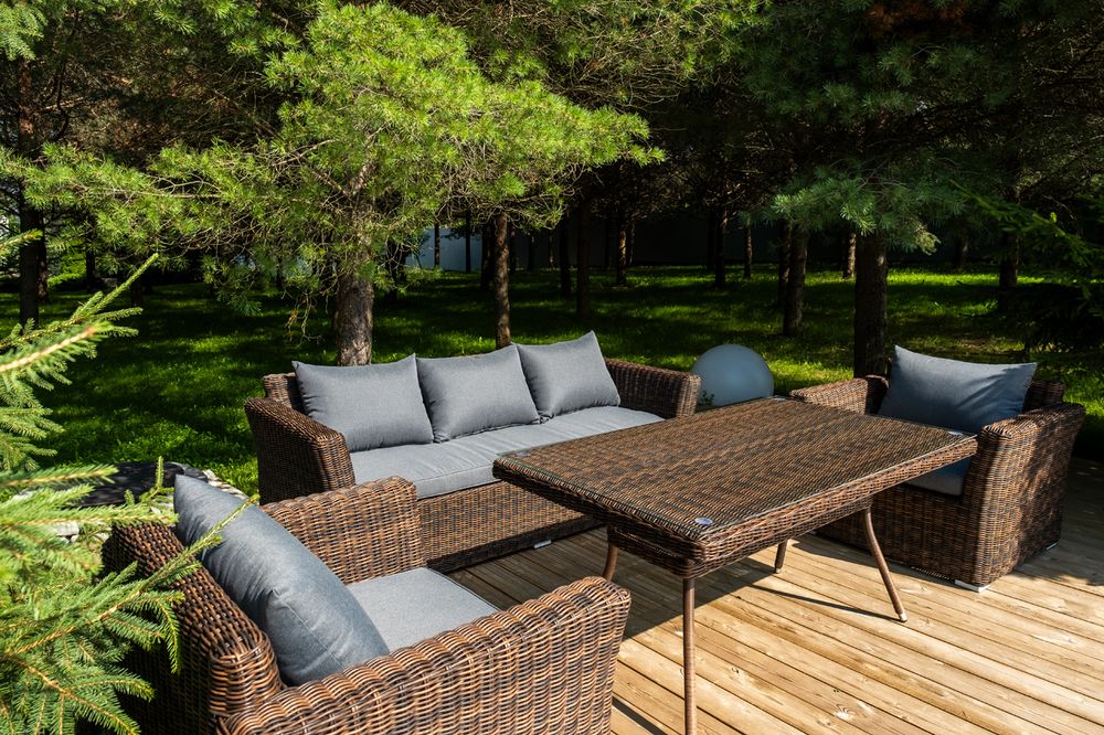 "Моккачино" обеденная группа из искусственного ротанга, цвет коричневый