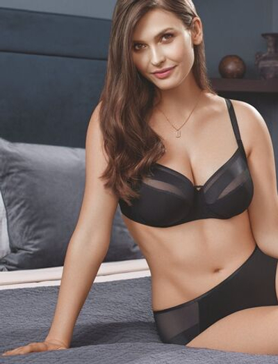 Бюстгальтер с мягкими чашками с боковым подкроем (Размер: 80D) (Цвет: черный)