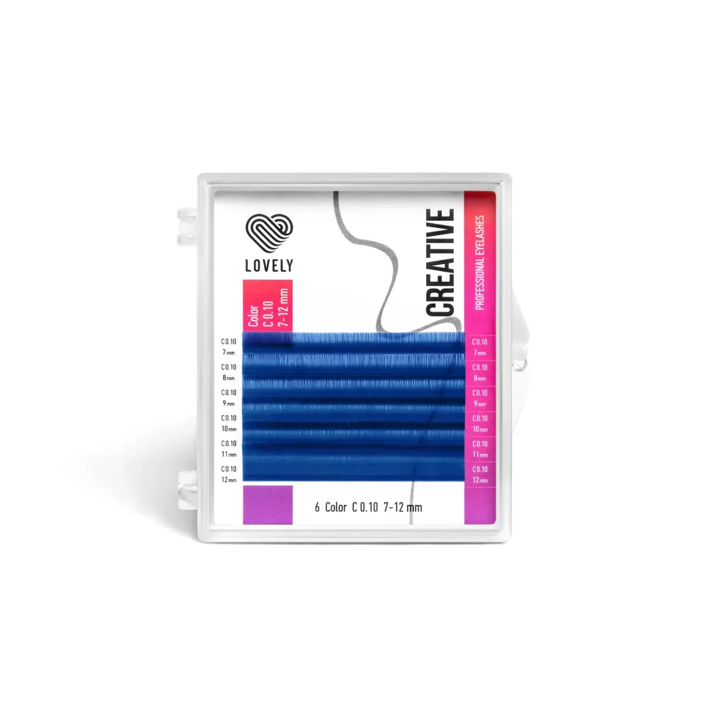 Ресницы цветные LOVELY Blue MIX 6 линий