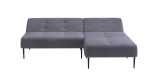 Monaco диван-кровать с шезлонгом, без подлокотников, бархат серый 27