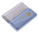 Пенал металлический 2 отделения Alingar, таблица умножения, 100 х 220 мм, "Eternity", голубой (золотой листик и надпись)