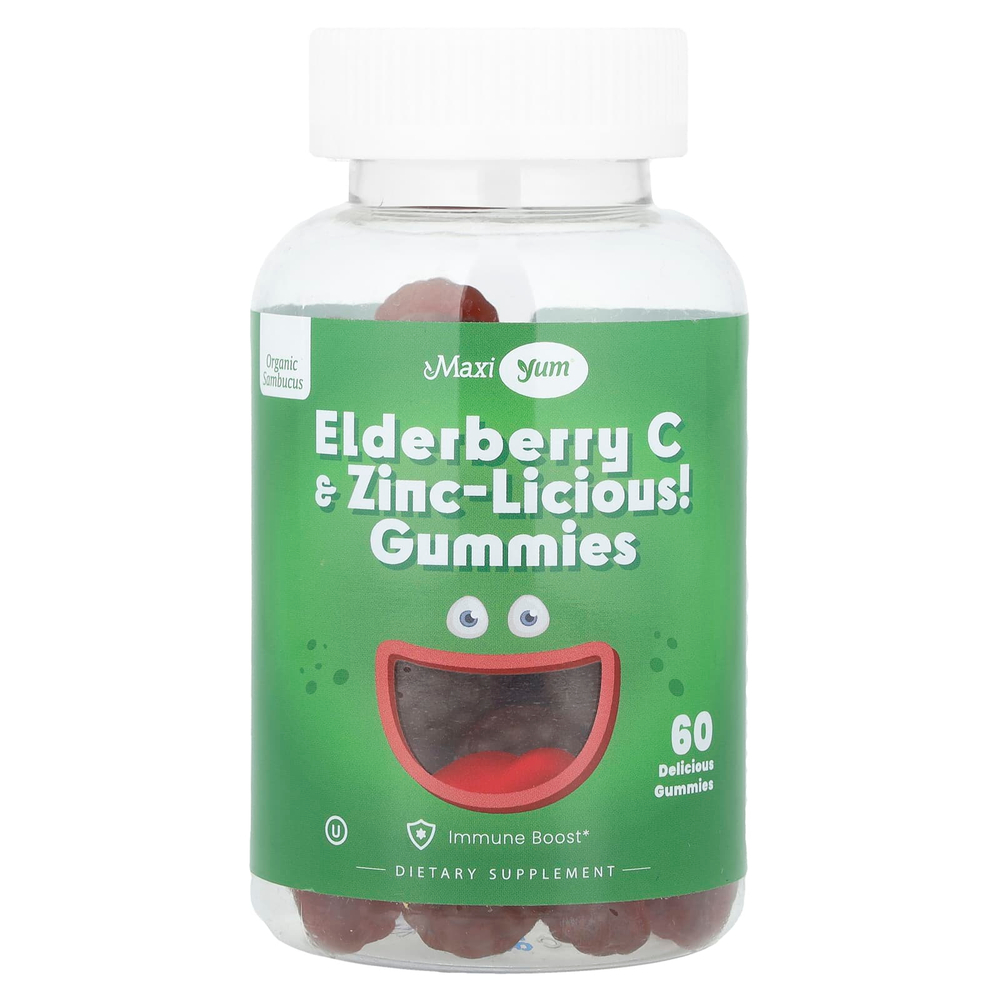 Maxi Health, Бузина С и цинк-Licious! Жевательные мармеладки`` 60 жевательных таблеток
