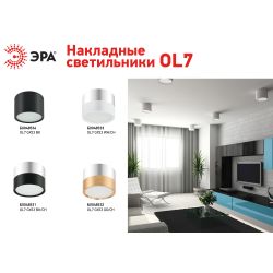 Светильник накладной ЭРА OL7 GX53 BK под лампу GX53 черный | Накладные светильники