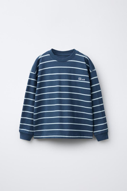 ZARA ЛОНГСЛИВ В ПОЛОСКУ ИЗ ПЛОТНОЙ ТКАНИ, ОТТЕНКИ СИНЕГО