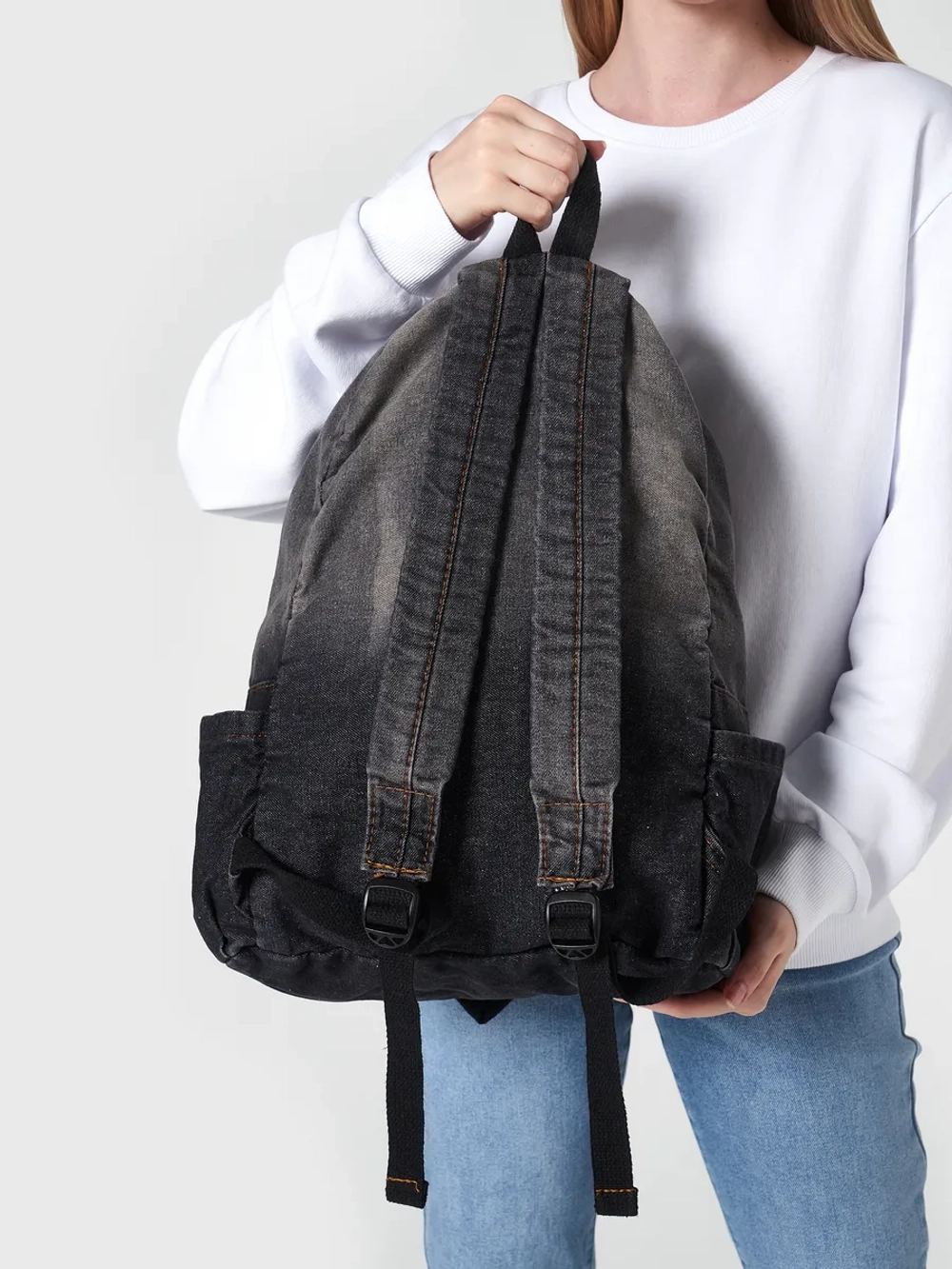 Рюкзак джинсовый школьный молодежный